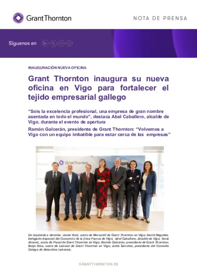 Grant Thornton inaugura su nueva oficina en Vigo