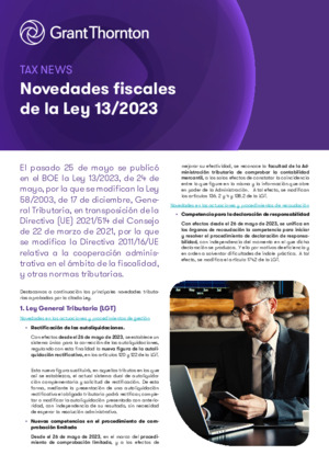 Novedades fiscales de la Ley 13/2023