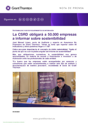 La CSRD obligará a 50.000 empresas a informar sobre sostenibilidad