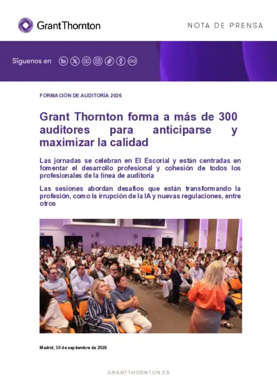 Grant Thornton forma a más de 300 auditores