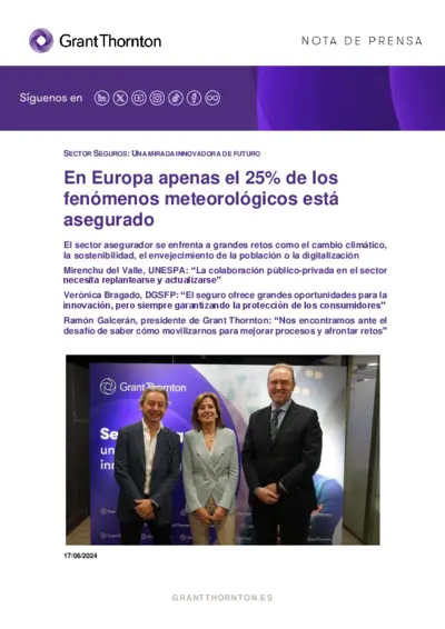 En Europa apenas el 25% de los fenómenos meteorológicos está asegurado