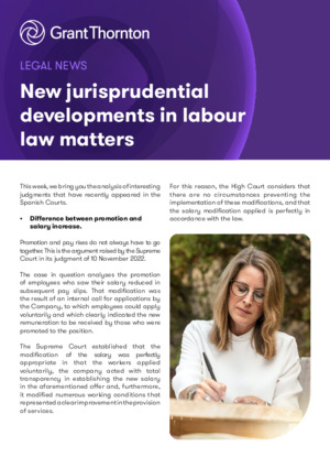 New jurisprudential developments in labour law matters
