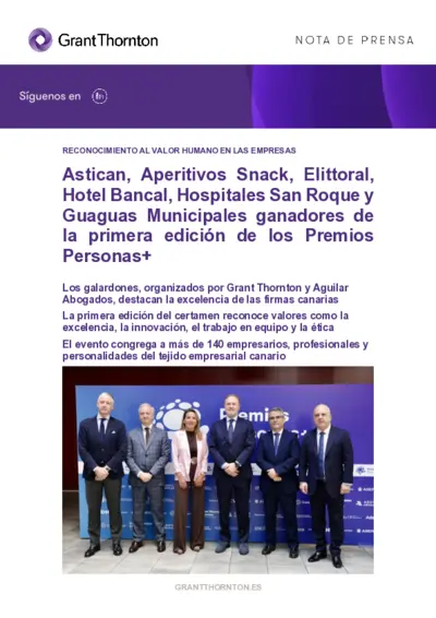 Ganadores de la primera edición de los Premios Personas+