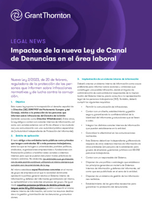 Impactos de la nueva Ley de Canal de Denuncias en el área laboral