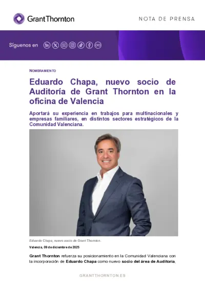 Eduardo Chapa, nuevo socio de Auditoría