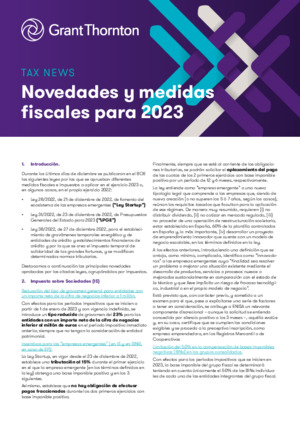 Novedades y medidas fiscales para 2023