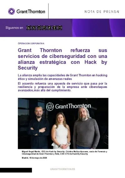 Grant Thornton refuerza sus servicios de ciberseguridad