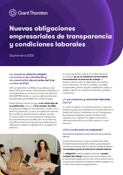 Nuevas obligaciones empresariales