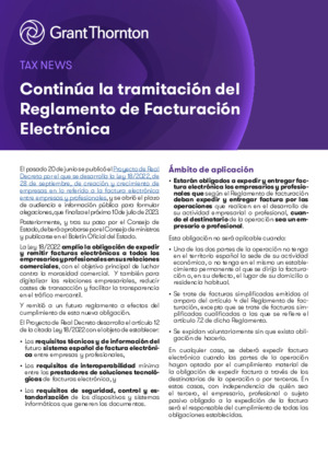 Continúa la tramitación del Reglamento de Facturación Electrónica