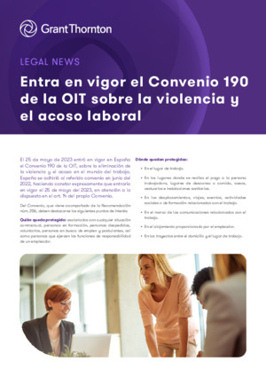 Entra en vigor el Convenio 190 de la OIT sobre la violencia y el acoso laboral