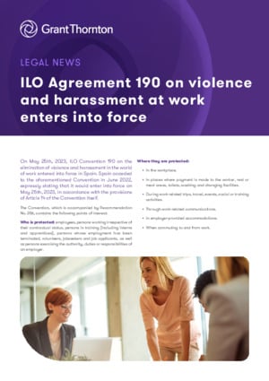 ILO Agreement 190 on violence and harassment at work enters into force