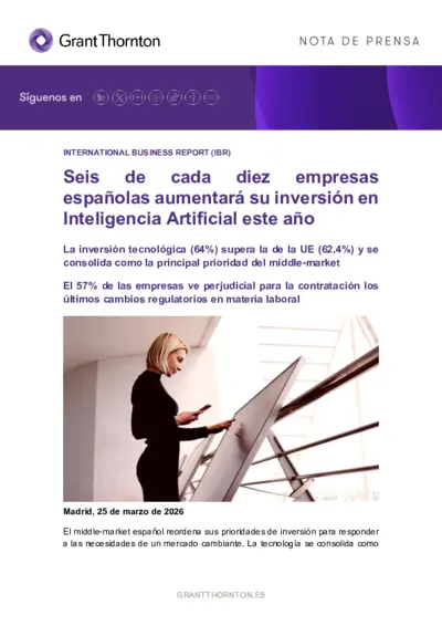 6 de cada 10 empresas aumentará su inversión en IA en 2026