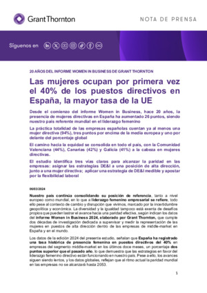 Las mujeres ocupan por primera vez el 40% de los puestos directivos en España, la mayor tasa de la UE