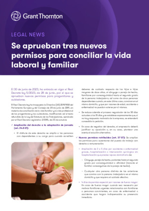 Se aprueban tres nuevos permisos para conciliar la vida laboral y familiar