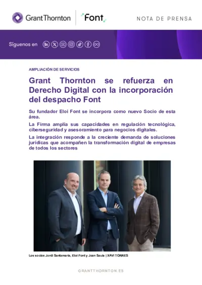 Grant Thornton se refuerza en Derecho Digital