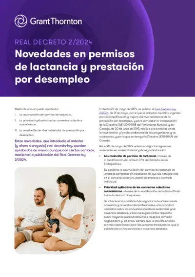 Novedades en permisos de lactancia y prestación por desempleo