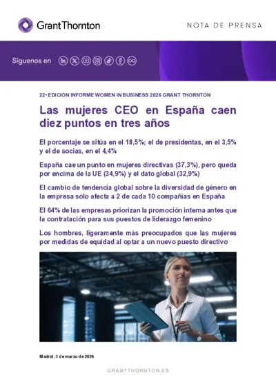 Las mujeres CEO en España caen diez puntos en tres años
