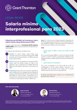 Salario mínimo interprofesional para 2023