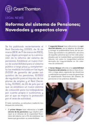 Reforma del sistema de Pensiones: Novedades y aspectos clave