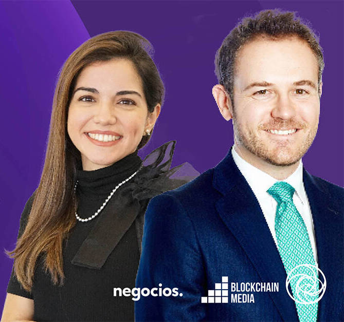 Carol Lago y Raúl López en el programa de Blockchain TV