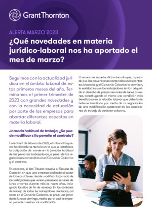 ¿Qué novedades en materia jurídico-laboral nos ha aportado el mes de marzo?