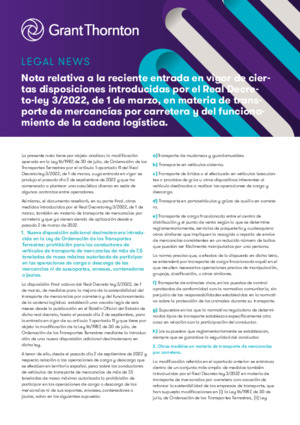 Transporte de Mercancias por carretera y funcionamiento de la cadena logistica