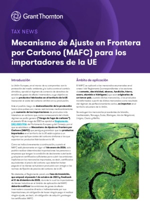 Mecanismo de Ajuste en Frontera por Carbono (mafc) para los importadores de la UE