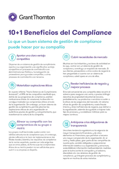 10+1 Beneficios del Compliance