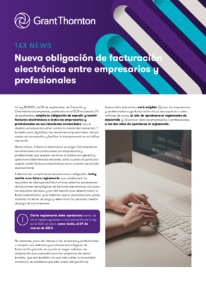 Obligación factura electrónica a empresarios y profesionales