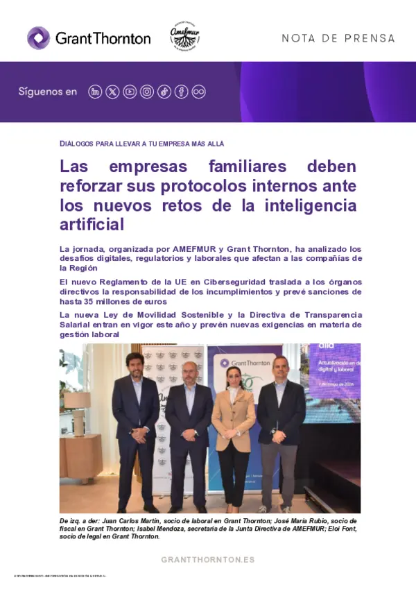 Empresas familiares deben reforzar sus protocolos ante la IA