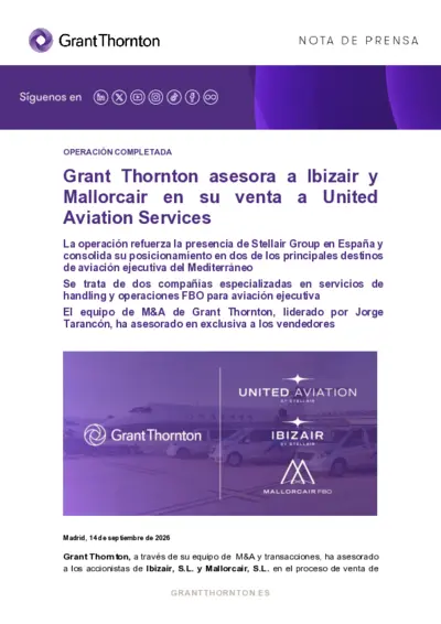 Grant Thornton asesora a Ibizair y Mallorcair