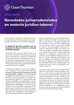 Novedades jurisprudenciales en materia jurídico-laboral