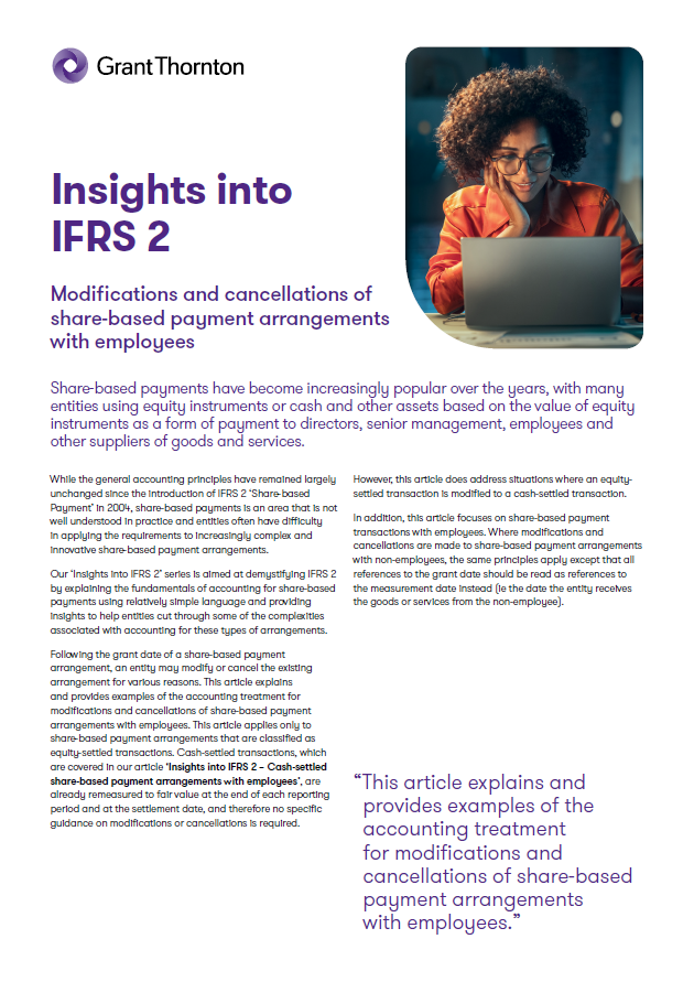 Modification of share-based payment arrangements