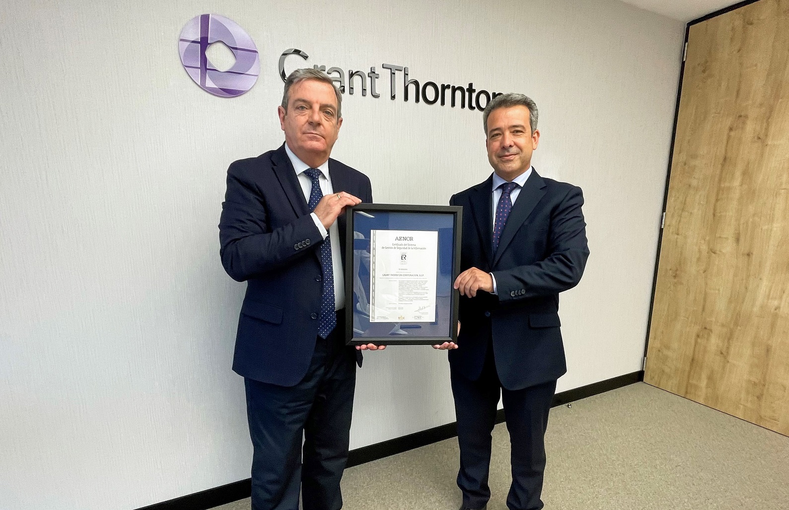 Grant Thornton obtiene la certificación ISO 27001 de AENOR